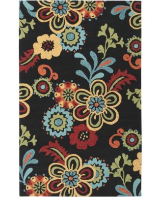 CLOSEOUT! Storm SOM-7707 Black 5' x 7'6" Area Rug