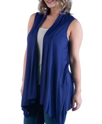 Plus Size Asymmetric Open Front Cardigan Sweater