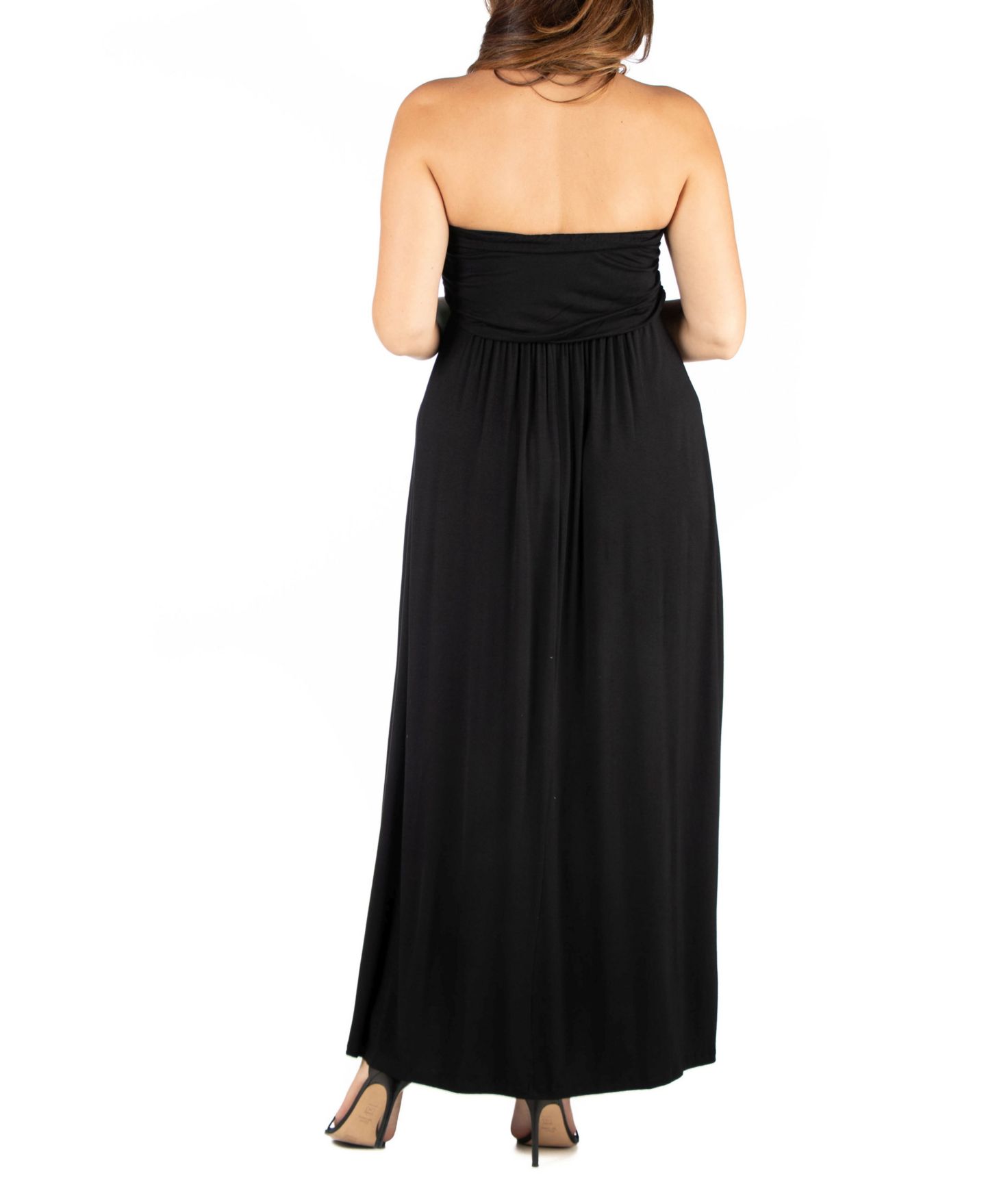 Женское платье 24seven Comfort Apparel Plus Size Strapless Maxi, цвет: Чёрный — фото 2