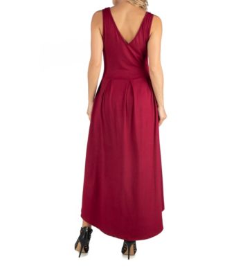 Sleeveless Fit and Flare High Low Maternity Dress