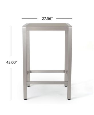 Cape Coral Outdoor 3 Piece Bar Set with Glass Table Top