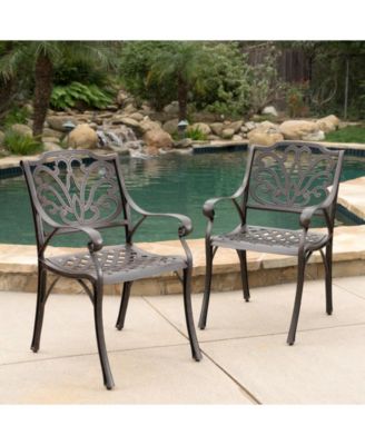 Alfresco Outdoor Cast Dining Chairs, Set of 2