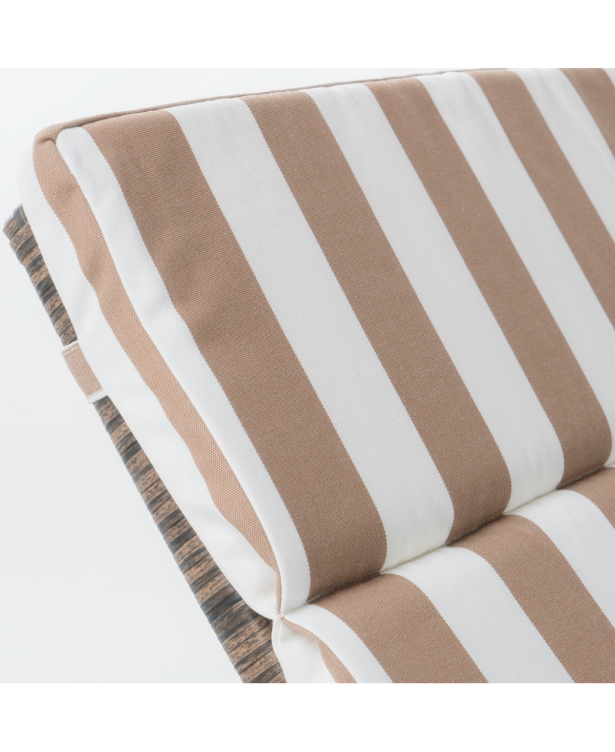 Noble House Salem Outdoor Chaise Lounge with Stripe Cushion