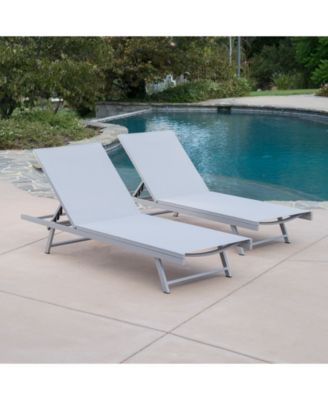 Salton Outdoor Chaise Loungers with Frame, Set of 2
