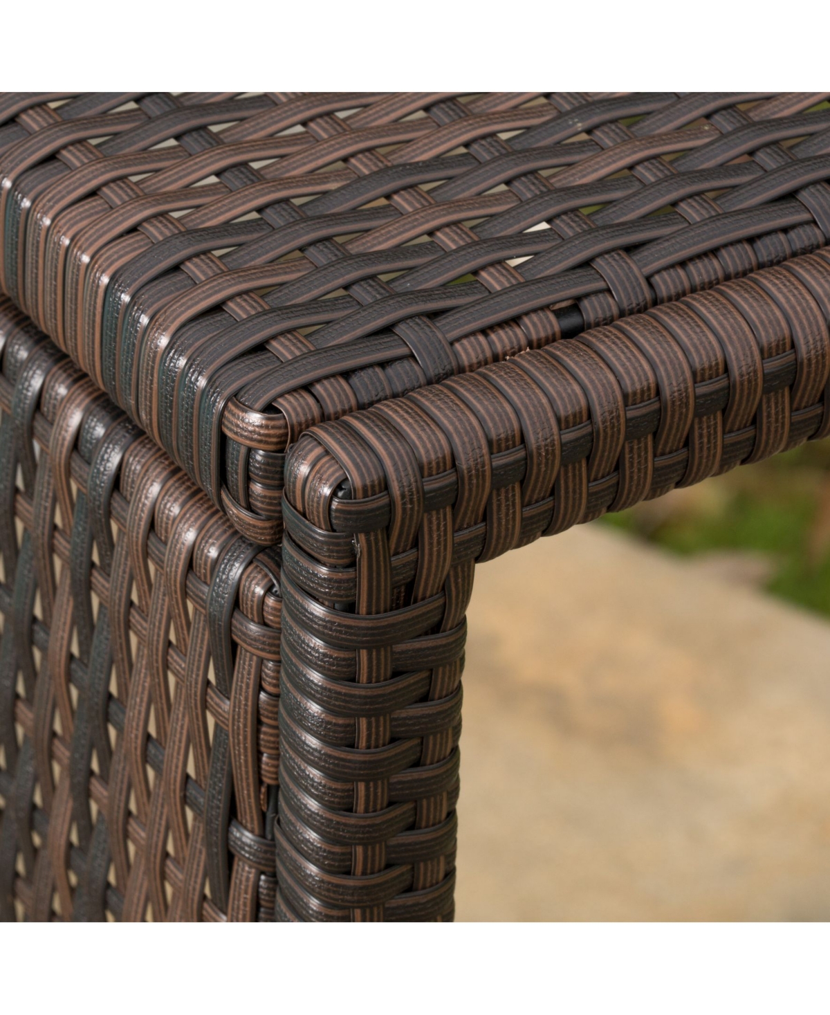 Noble House Salem Chaise Lounge with C-shaped Table