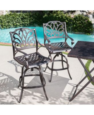 Alfresco Outdoor Cast Barstools, Set of 2