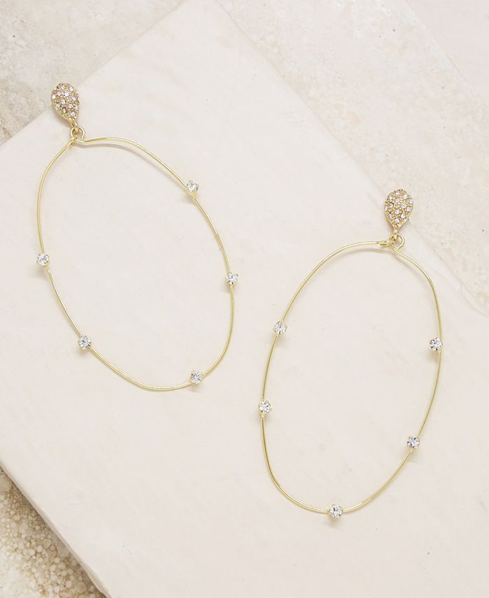 Ettika Hammered Large Oval Earrings