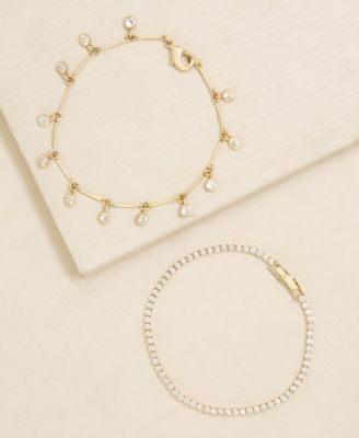 Crystal Droplet Chain Women's Bracelet Set