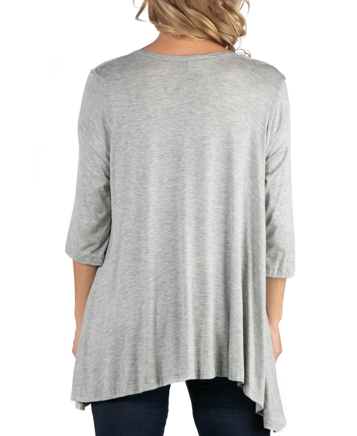 24seven Comfort Apparel Elbow Length Sleeve Maternity Open Cardigan