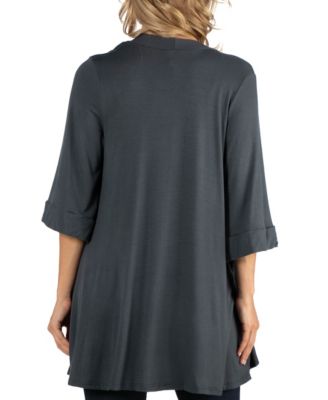 Open Front Elbow Length Sleeve Maternity Cardigan