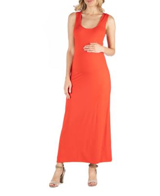 Scoop Neck Maternity Maxi Dress with Racerback Detail