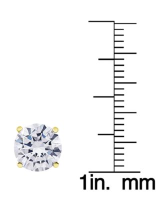 Cubic Zirconia Round Stud Earrings in Silver Plate, 3 ct. t.w.