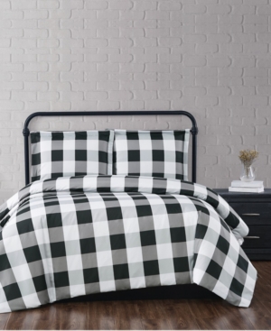 Truly Soft Everyday Buffalo Plaid Twin Xl Comforter Set Bedding In Black And White