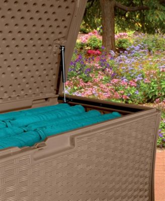 134 Gallon All-Weather UV-Resistant Outdoor Patio Storage Deck Box, Java