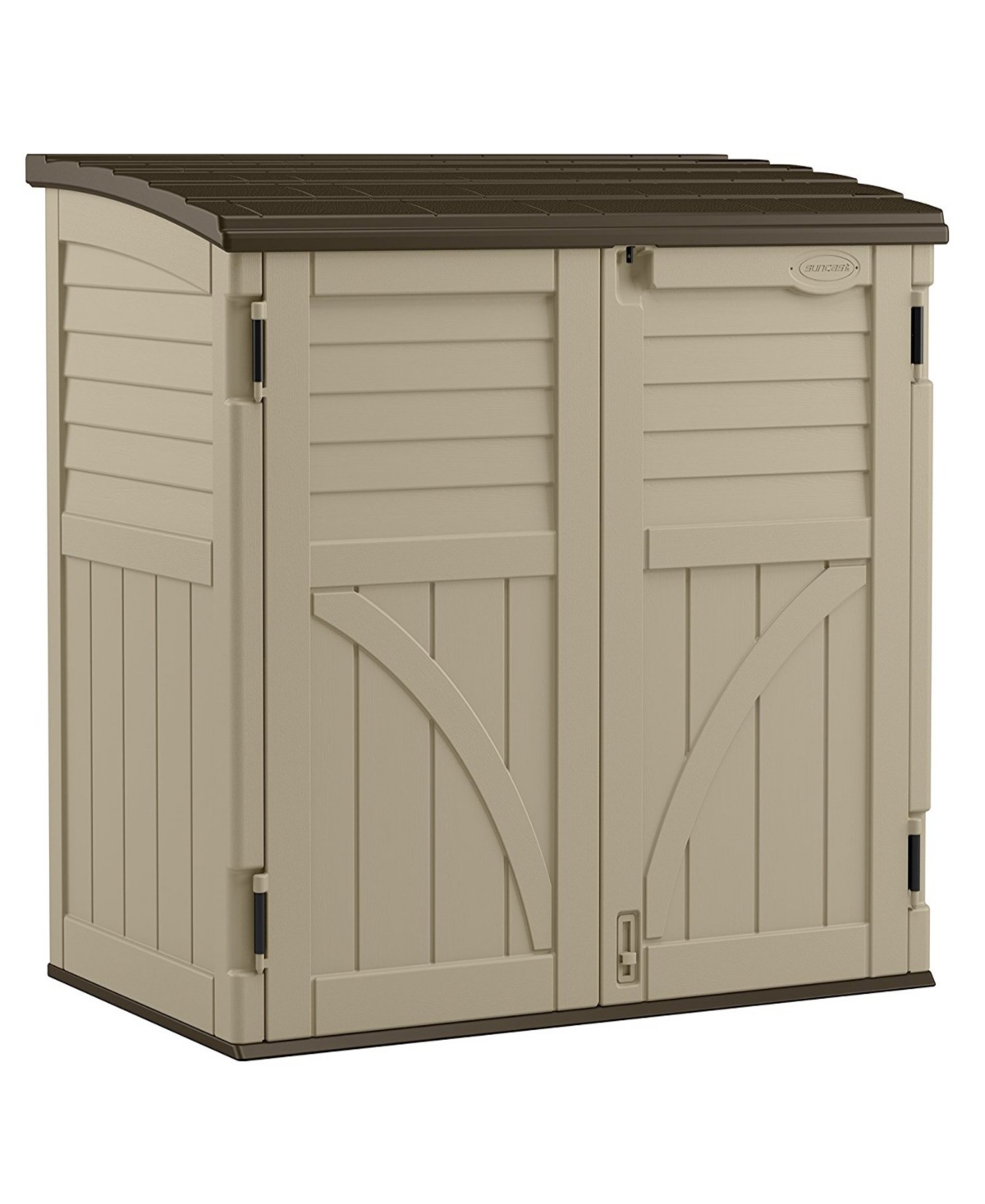 34 Cubic Feet Horizontal Compact Storage Shed for Outdoor Spaces, Sand - Sand