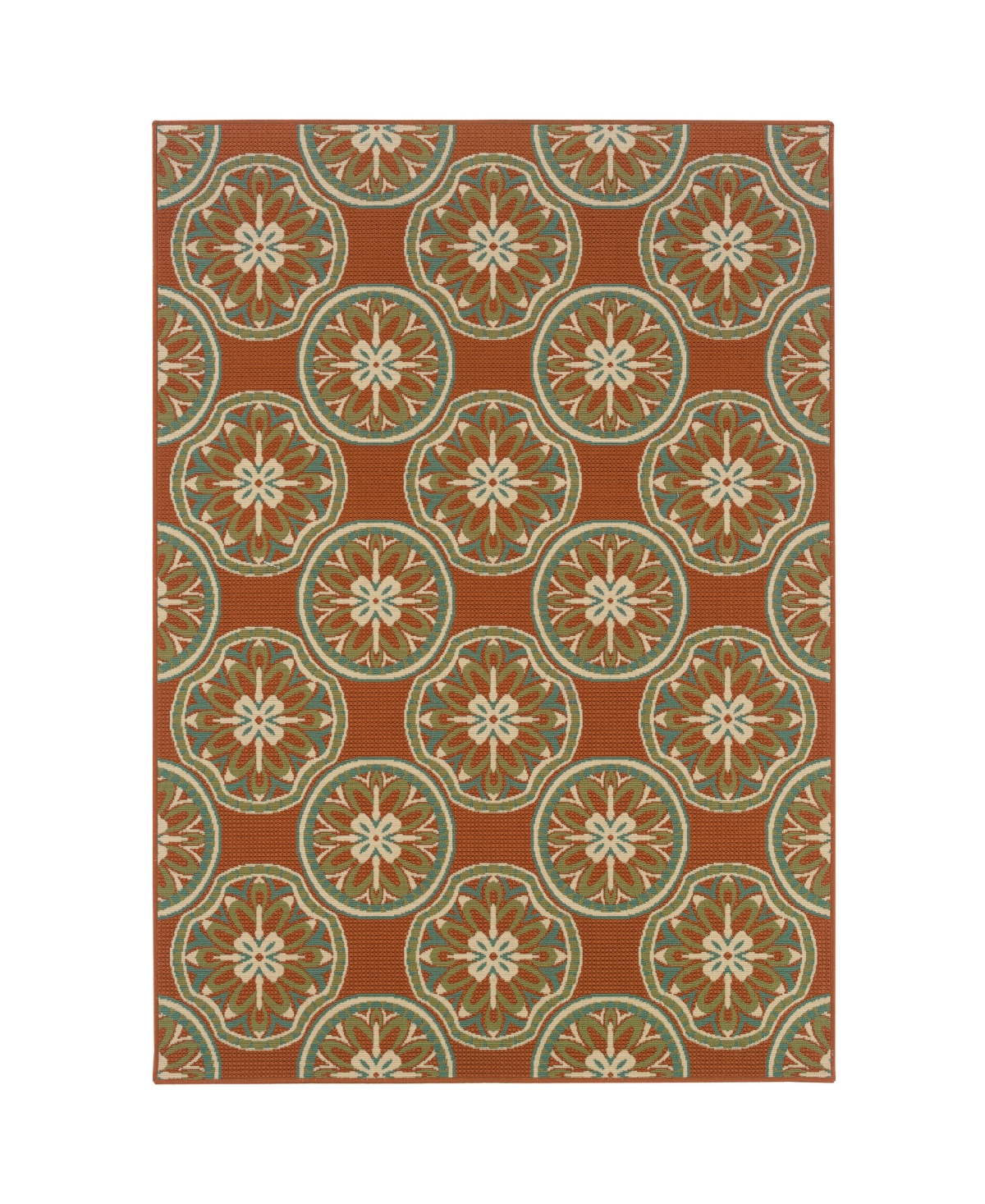 Jhb Design Negril NEG09 Rust 7'10in x 10'10in Outdoor Area Rug - D