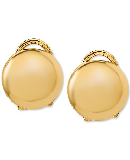 Macy's Polished Button ClipOn Earrings & Reviews Earrings Jewelry