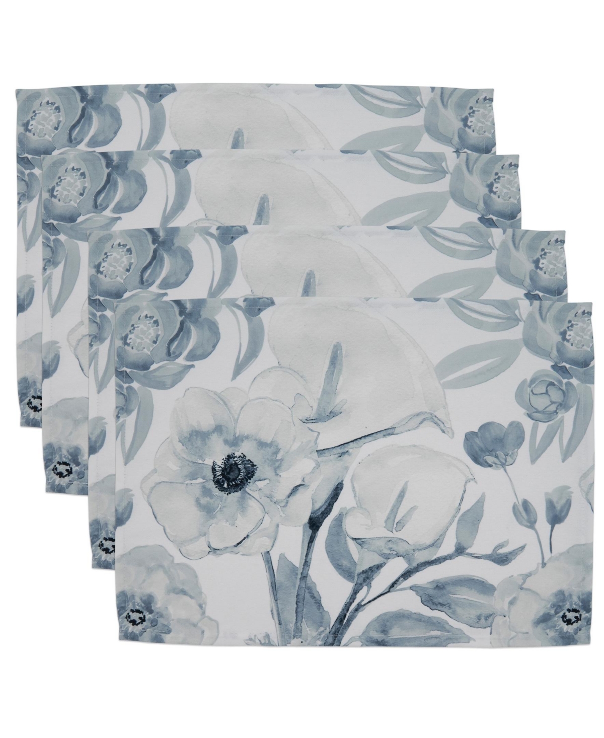 Saro Lifestyle Watercolor Floral Placemat Set of 4
