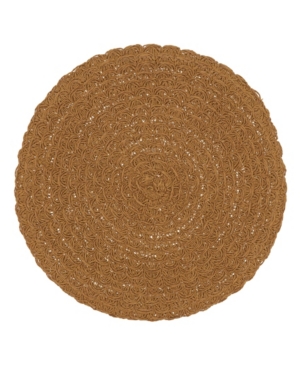 Shop Saro Lifestyle Paper Woven Placemat Set Of 4 In Camel