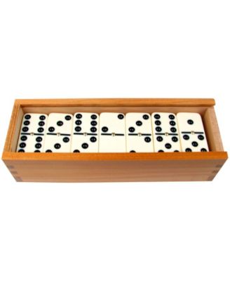 Hey Play Premium Set Of 28 Double Six Dominoes Wood Case