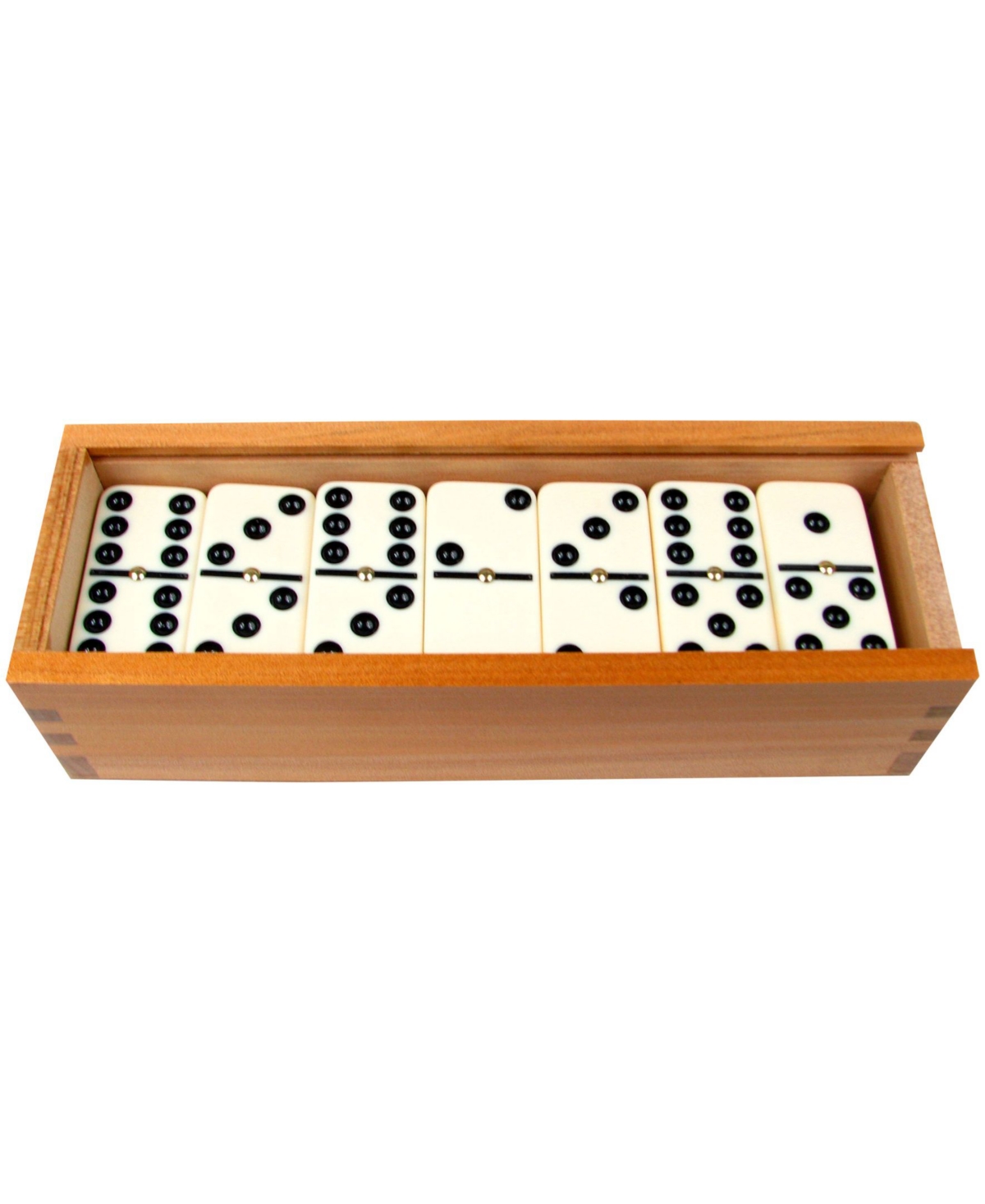 Shop Trademark Global Hey Play Premium Set Of 28 Double Six Dominoes Wood Case In White