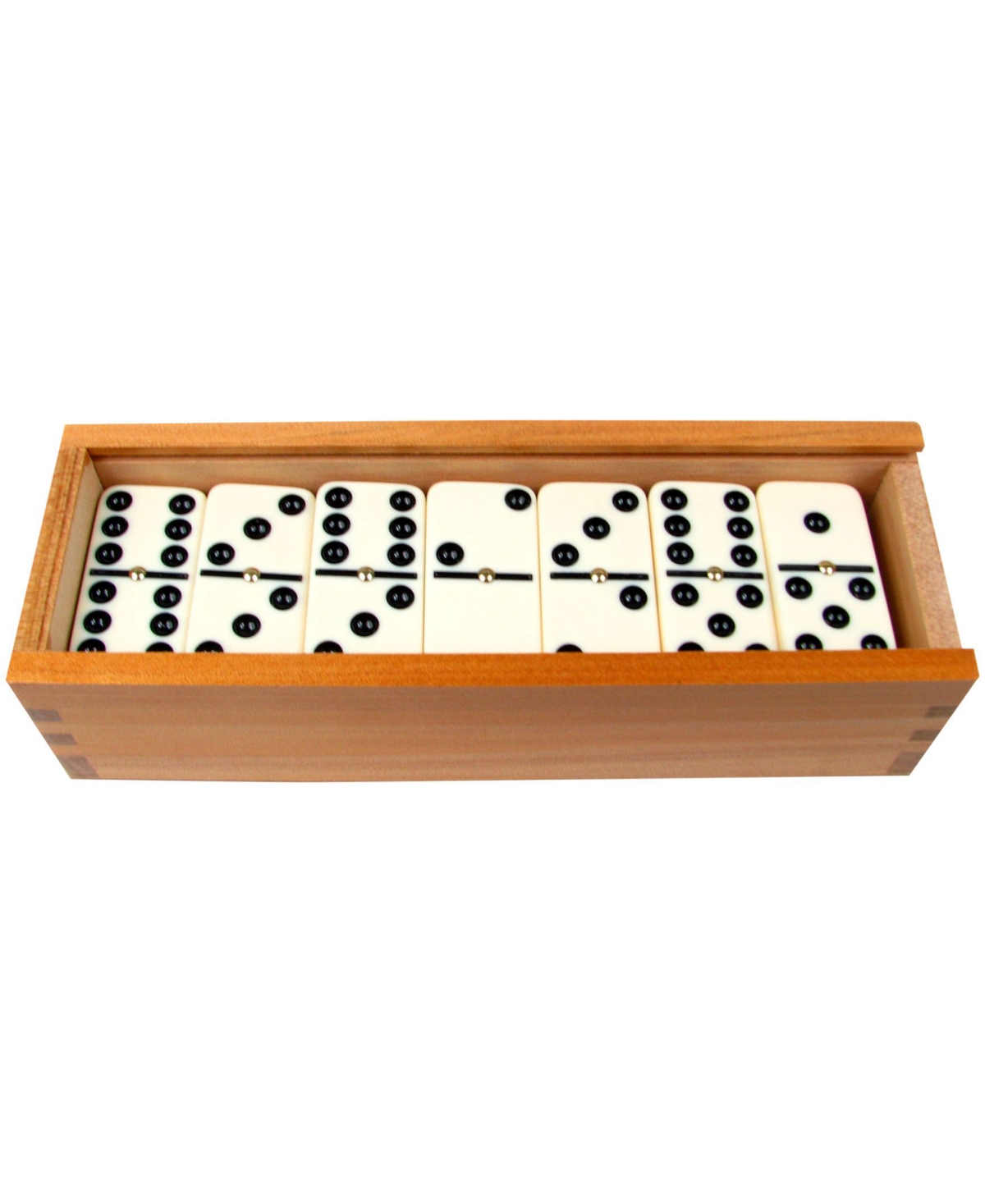 Trademark Global Hey Play Premium Set Of 28 Double Six Dominoes Wood Case In White