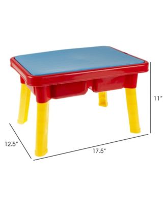 Hey Play Water Or Sand Sensory Table With Lid And Toys - Portable Covered Activity Playset For The Beach, Backyard Or Classroom