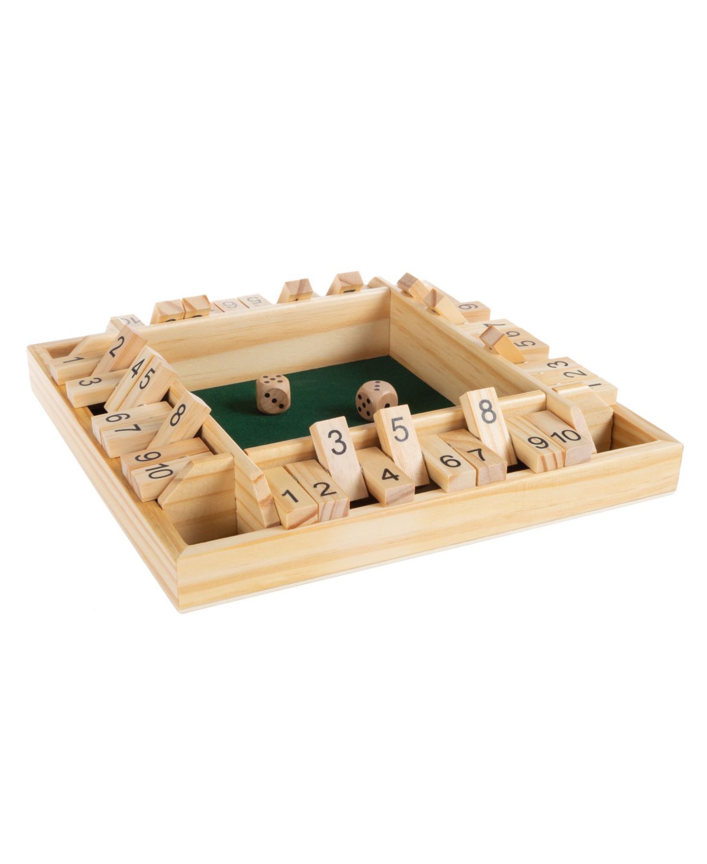 Детская настольная игра Trademark Global Hey Play Shut The Box Wooden Classic 4-Player Board Game, Ages 6+ — фото 3