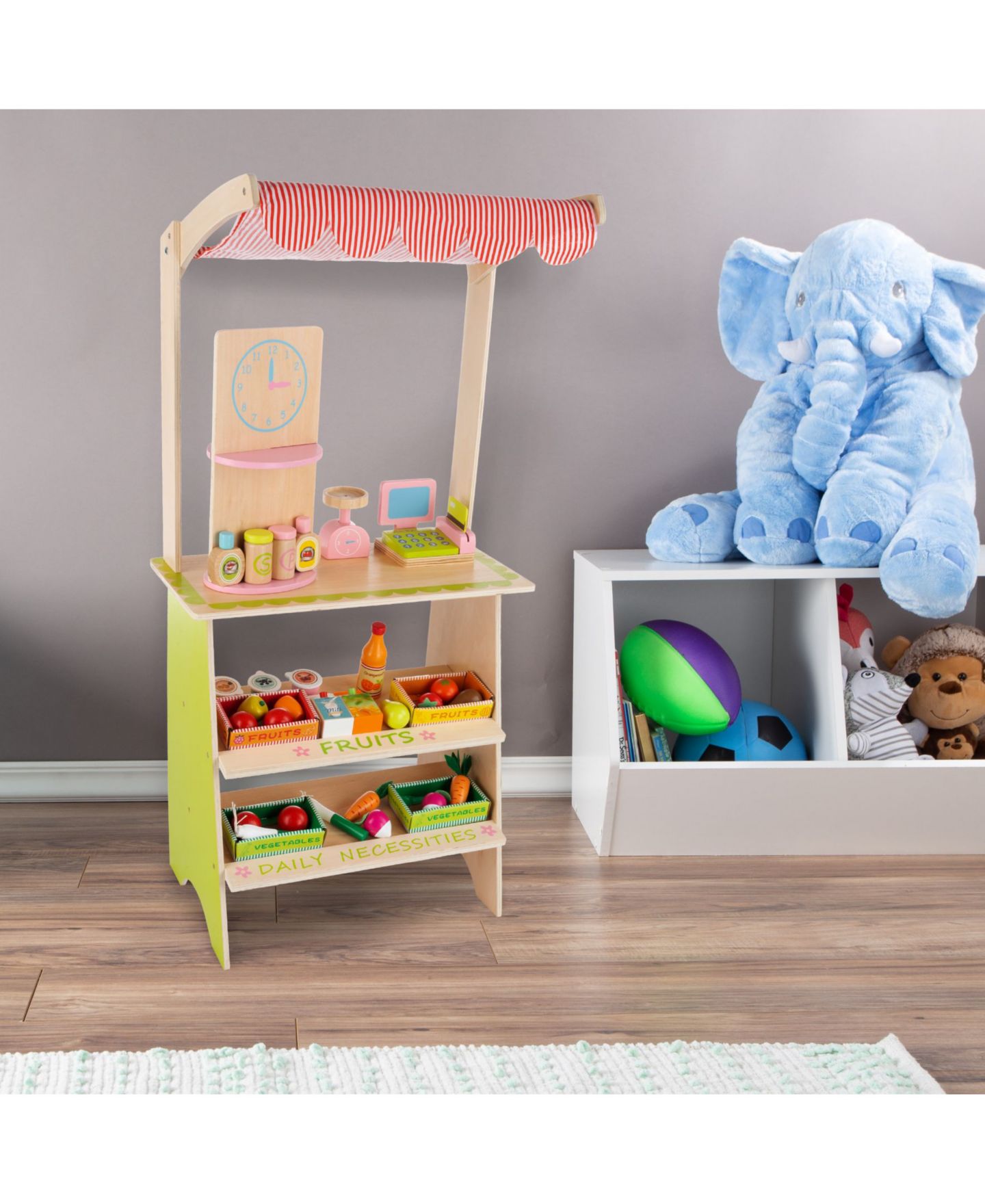 Детский игровой набор Trademark Global Fresh Market Selling Stand Wooden 31-Piece Playset, Ages 3+ — фото 7