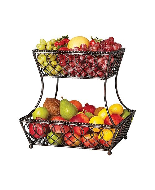 Mikasa Loop Lattice Rectangular 2 Tier Basket Reviews Home