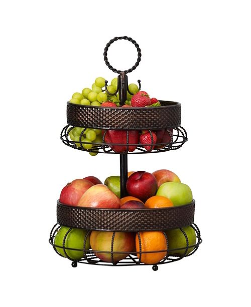 Mikasa Twist Basket Weave 2 Tier Basket With Banana Hook Reviews