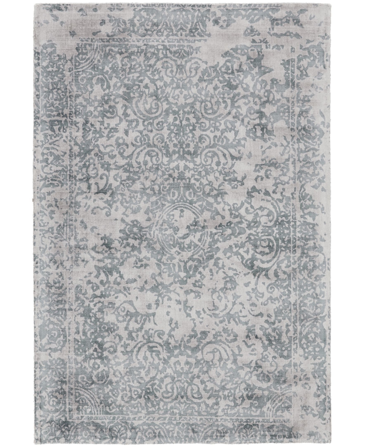 Feizy Kaylani R8383 White 3'6in x 5'6in Area Rug - Ice