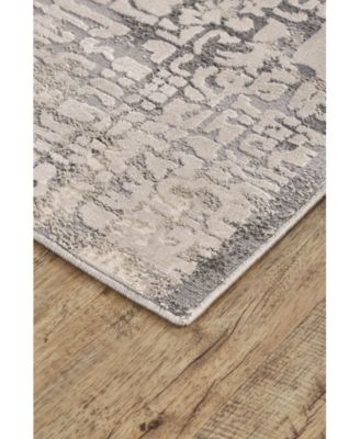 Prasad R3683 Gray 1'8" x 2'10" Area Rug