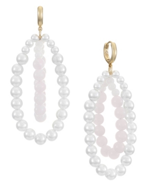 image of Trifari Gold-Tone Imitation Pearl Statement Earring