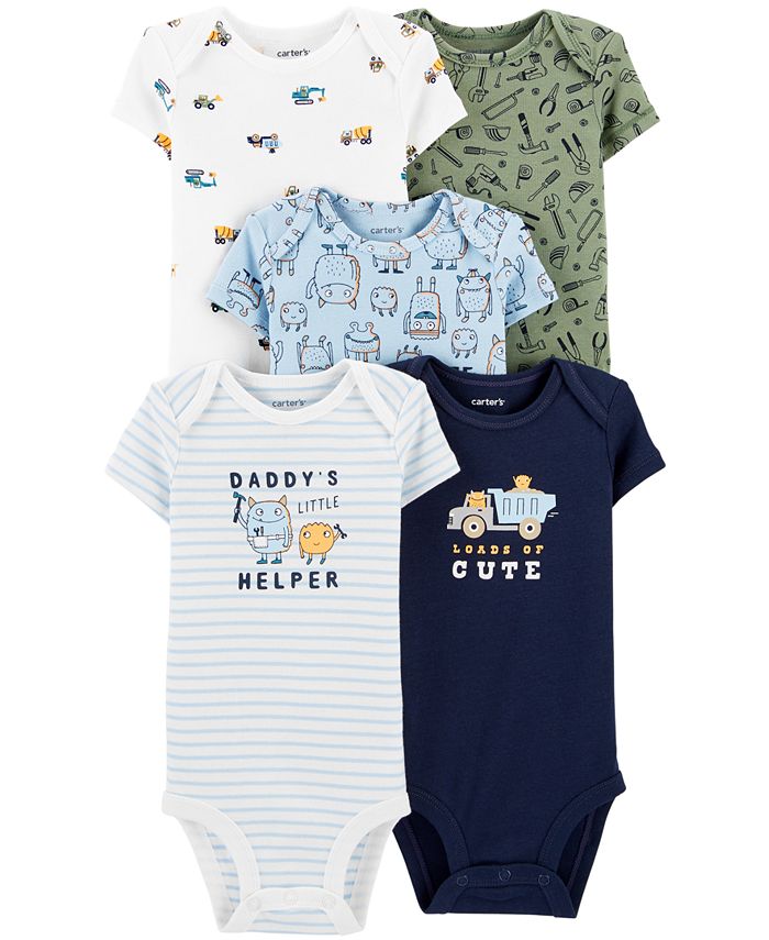 Carter's Baby Boys Big Helper Printed Cotton Bodysuits & Reviews - All ...