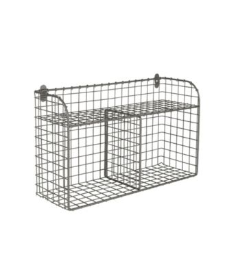 Vintage-like Living Wall Mount Double Bin with Shelf