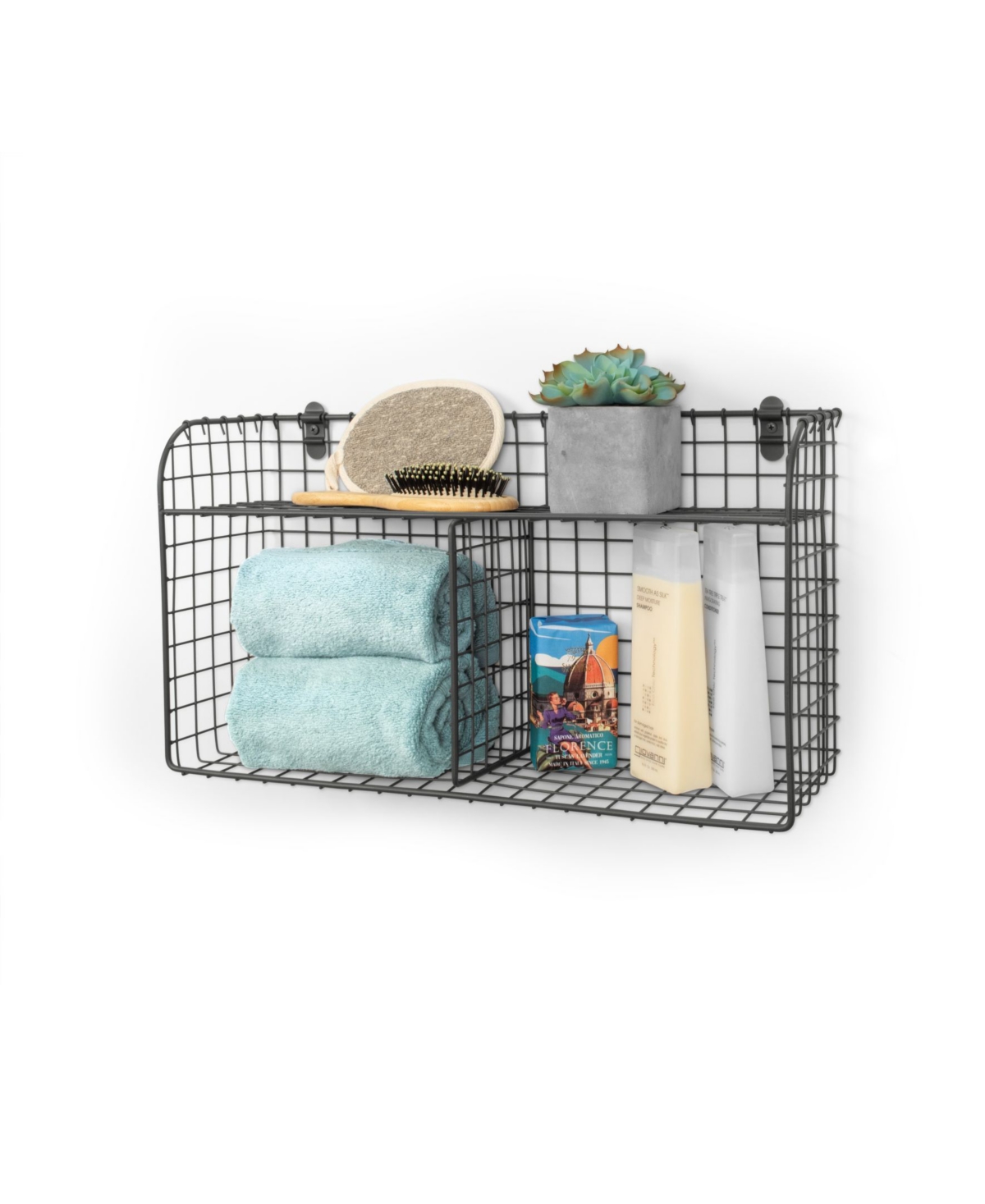 Spectrum Vintage-like Living Wall Mount Double Bin with Shelf