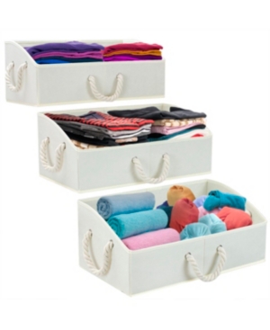 Sorbus Trapezoid Storage Box with Cotton Rope Set of 3