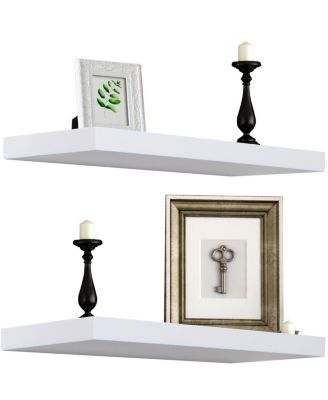 2 Pack 24 Inch Wall Mounted Floating Shelves for Bedroom, Decor, Kitchen, Living Room