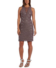 Sequined Lace Cocktail Dress