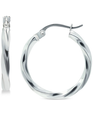 Giani Bernini Twist Hoop Earrings in Sterling Silver, Created for Macy's - Macy's