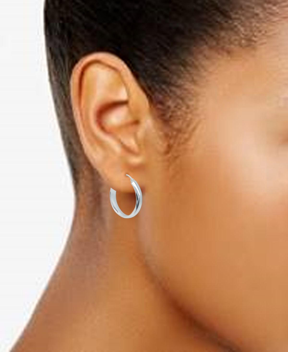 Giani Bernini Polished Hoop Earrings  25mm, Created for Macy's - Sterling Silver
