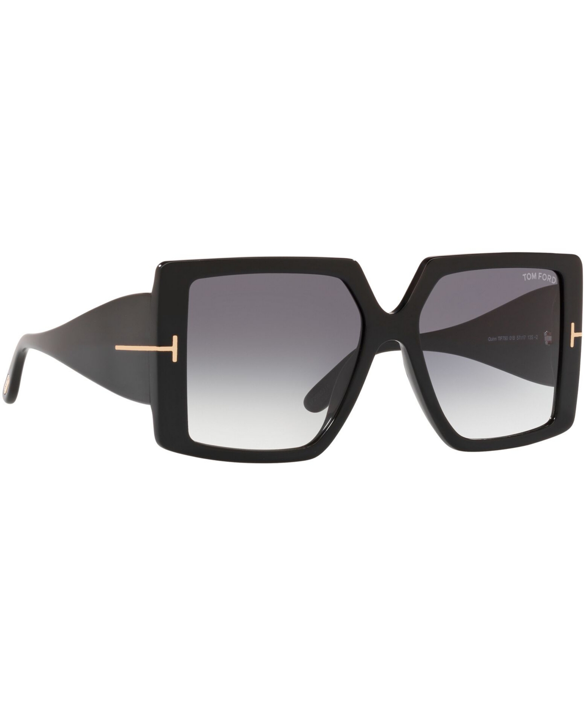 Shop Tom Ford Sunglasses, Ft0790w5701b In Black Shiny,grey Grad