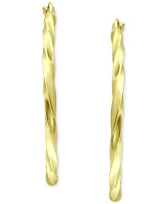 Large Twist Hoop Earrings in 18k Gold-Plated Sterling Silver, 60mm, Created for Macy's