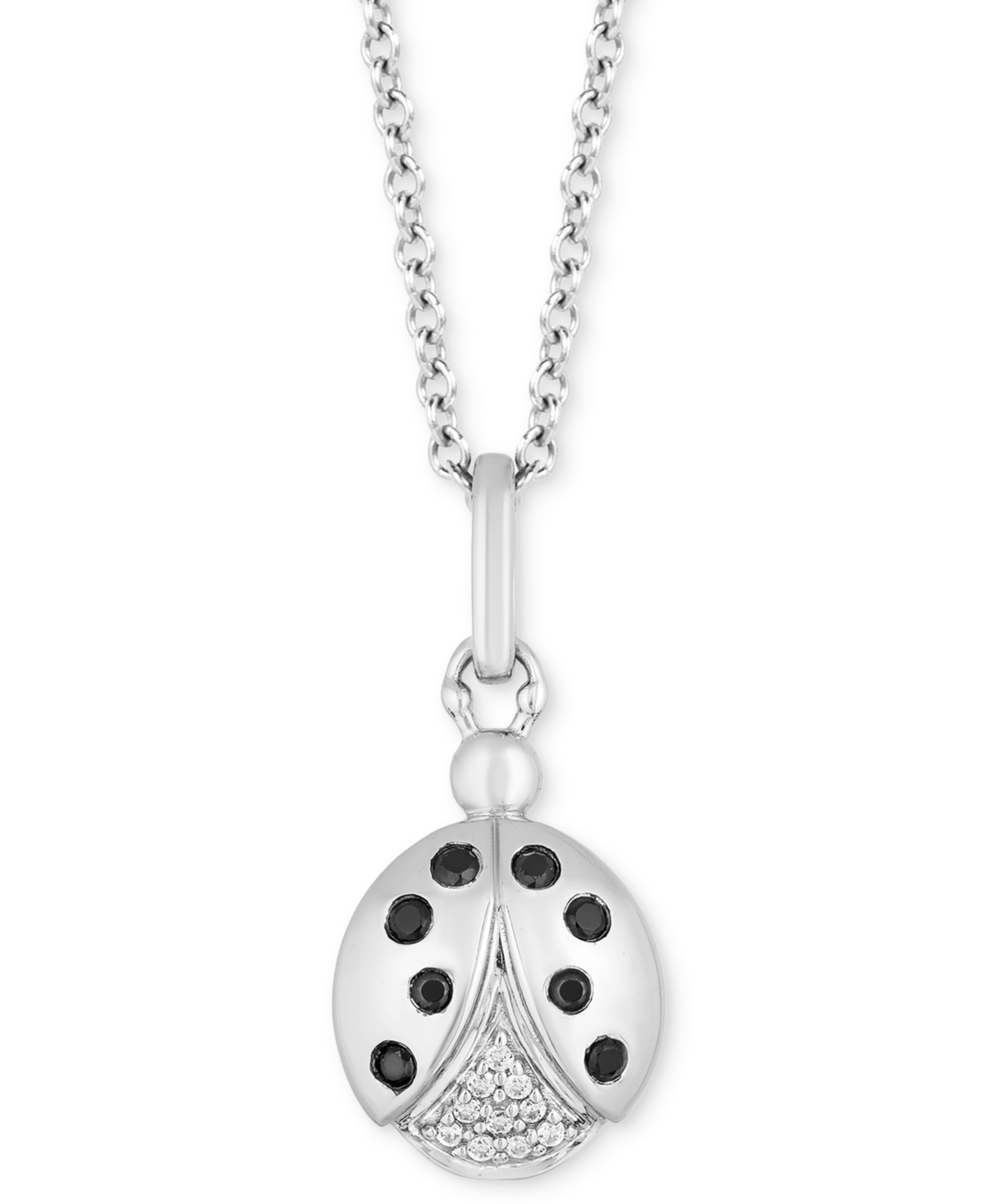 Hallmark Diamonds Tokens by Hallmark Diamonds Ladybug Luck pendant (1/10 ct. t.w.) in Sterling Silver, 16" + 2" extender