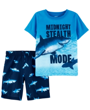 Carter's Little Boys 2-Pc Shark Pajama Set