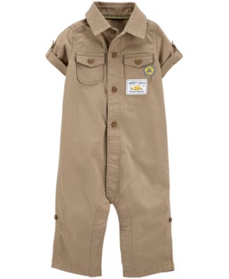 boys khaki jumpsuit