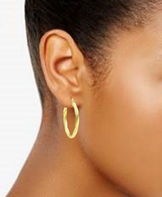 Twist Hoop Earrings in 18k Gold-Plated Sterling Silver, Created for Macy's