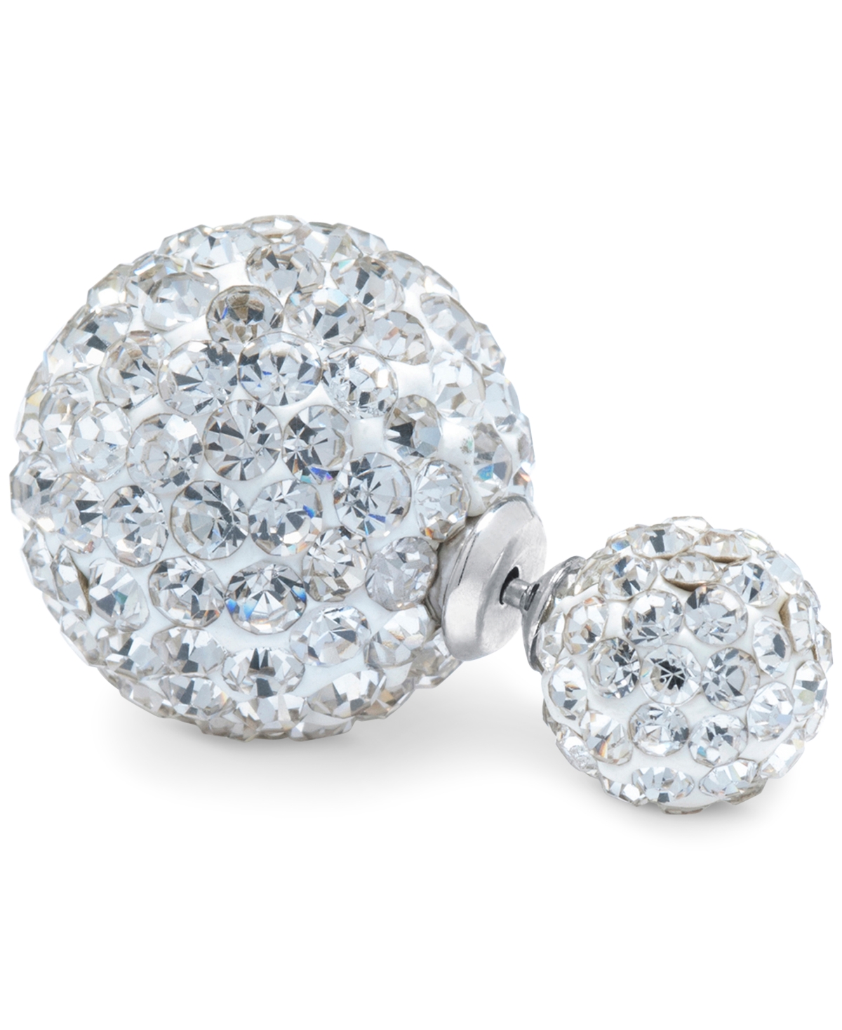 Giani Bernini Crystal Ball Front & Back Earrings  Created for Macy's - Sterling Silver