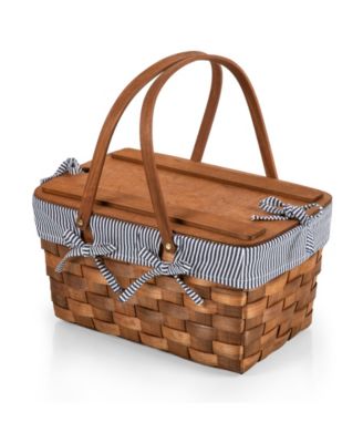 Kansas Handwoven Wood Picnic Basket